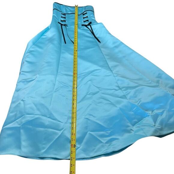 Vtg 80s 90s Jessica McClintock For Gunne Sax Strapless Dress Maxi 5/6 Blue NWT - Picture 11 of 15